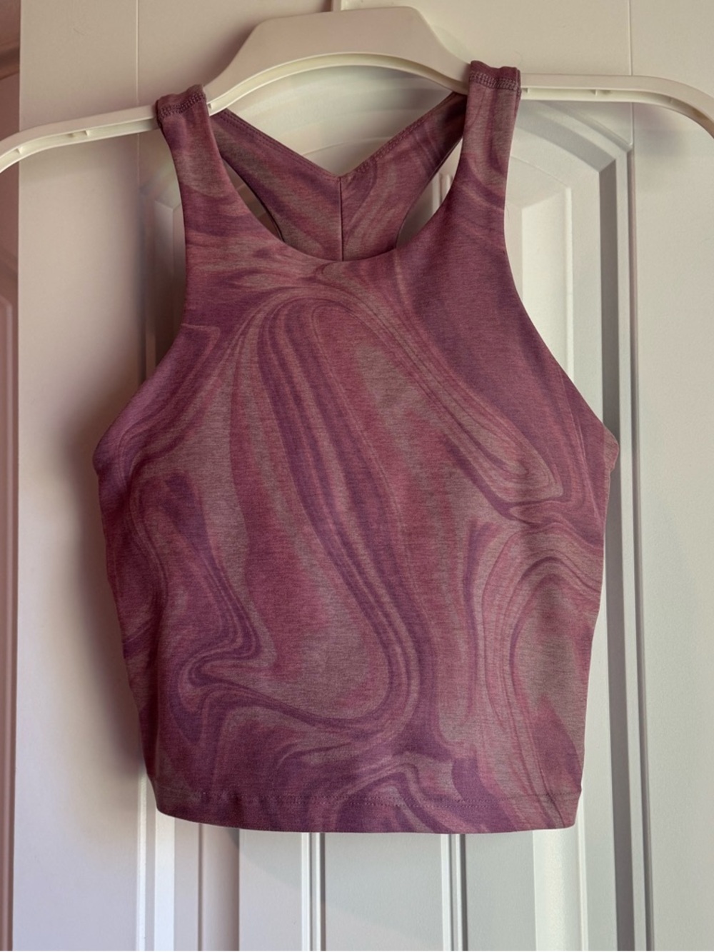Beyond Yoga Refocus Purple Pink Marbled Cropped Tank Top - Womens Size XS